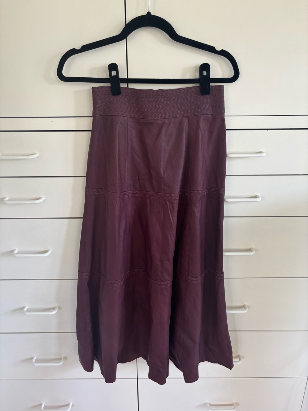 NWT Olivia Palermo for Chelsea28 Leather midi Skirt - Picture 2 of 5